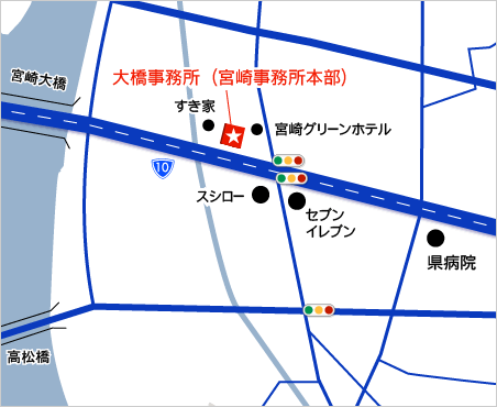 住吉事務所(宮崎市北部10号線)地図