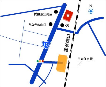 住吉事務所(宮崎市北部10号線)地図
