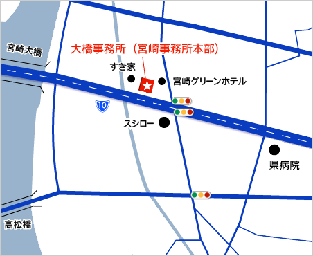 住吉事務所（宮崎市北部10号線）地図